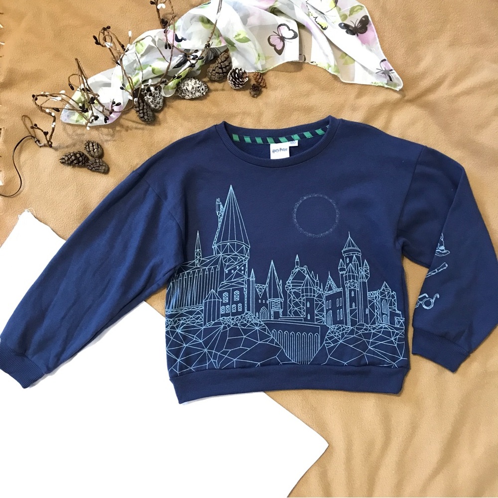 Harry Potter Navy Blue Long Sleeve Sweater/Crop Top Size M (8)